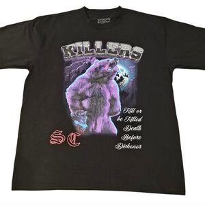 Strength Cartel Mens Killers Black Purple Bear T- Shirt Size XL